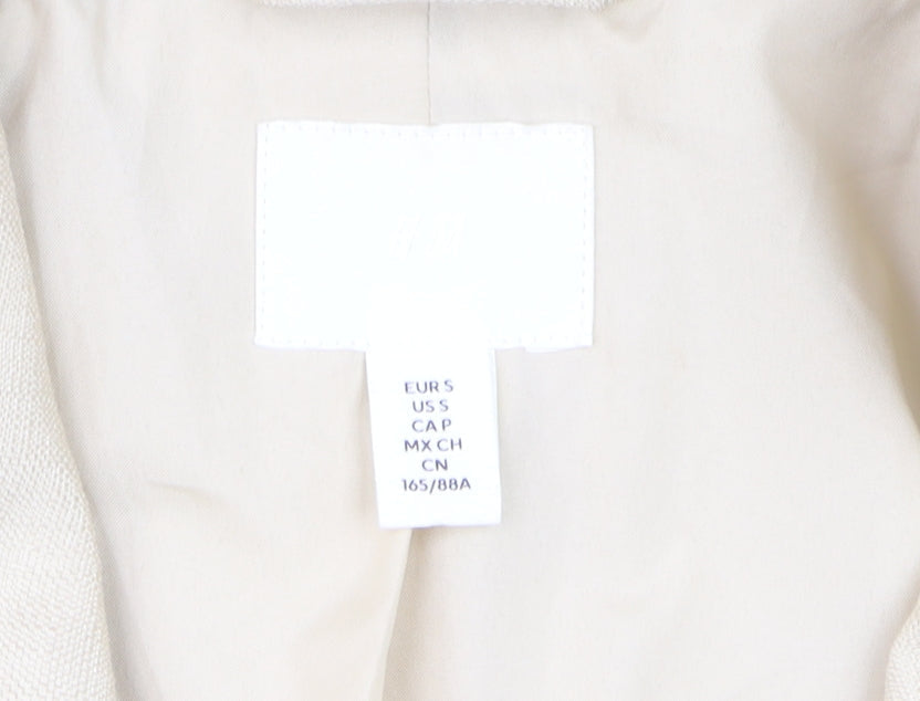H&M Women’s Beige Double-Breasted Blazer Jacket Size S