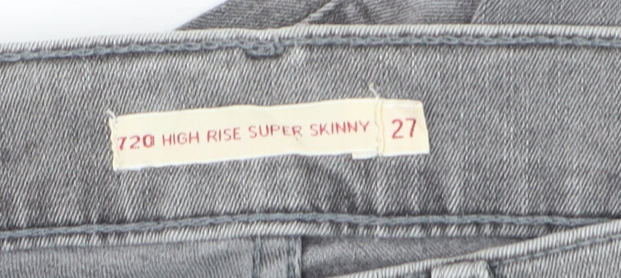 Levi's 720 High Rise Super Skinny Grey Jeans Womens Size 27