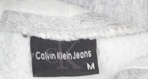 Calvin Klein Jeans Women's Grey Hoodie Medium Cotton Pullover