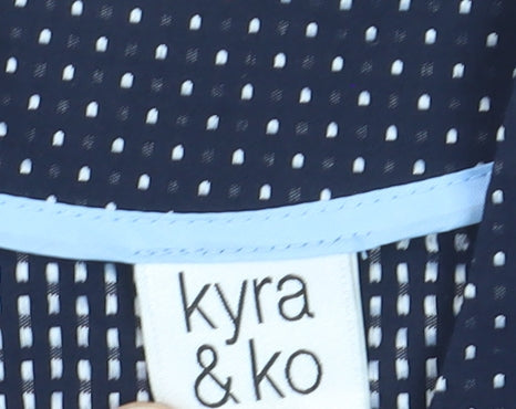 Kyra & Ko Women’s Blue Polka Dot Sheath Dress Size 6 V-Neck