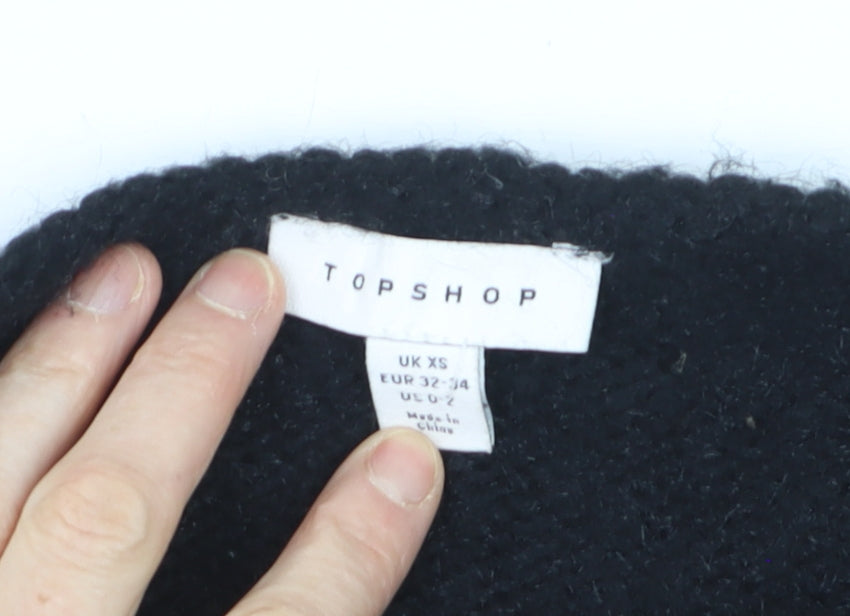 Topshop Women's Black XS Pullover Jumper Soft Knit