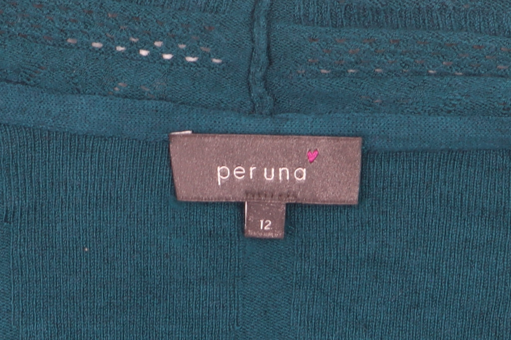 Marks & Spencer Per Una Women's Green Size 12 Open Knit Cardigan