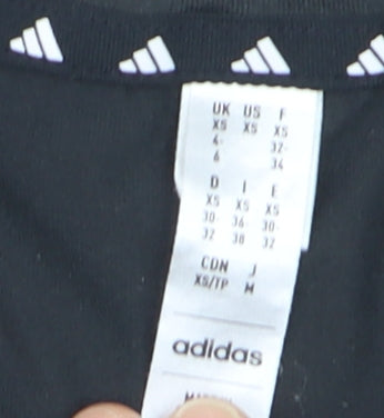 adidas Women's Black XS V-Neck Athletic T-Shirt