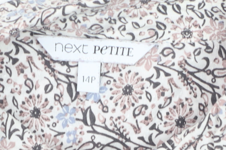 Next Petite Women’s Floral Blouse Multicoloured Size 14P Viscose Tunic