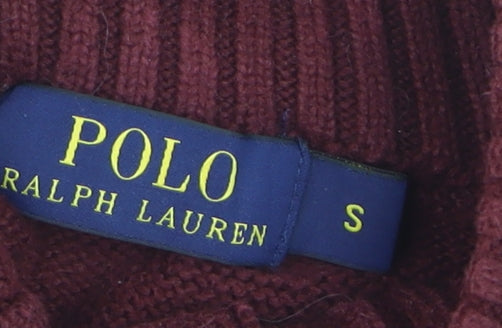 Ralph Lauren Men's Red Cotton Henley Jumper Size S