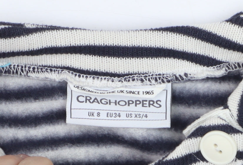 Craghoppers Women's Navy Stripe Long Sleeve Polyester Jumper UK 8