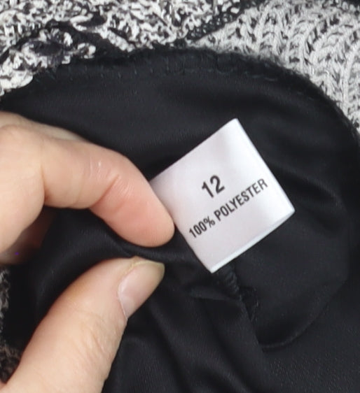 Anne Smith Womens Black Short Sleeve Knit Blouse Size 12