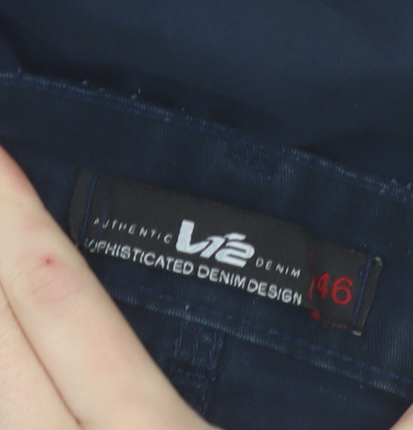 V12 Denim Men's Navy Blue Straight Leg Trousers Size 46