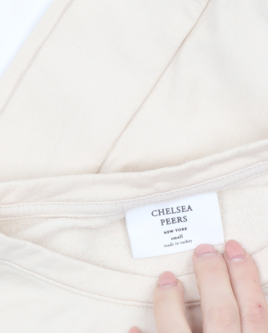 Chelsea Peers Women Beige TA-DAH Pullover Sweatshirt Small