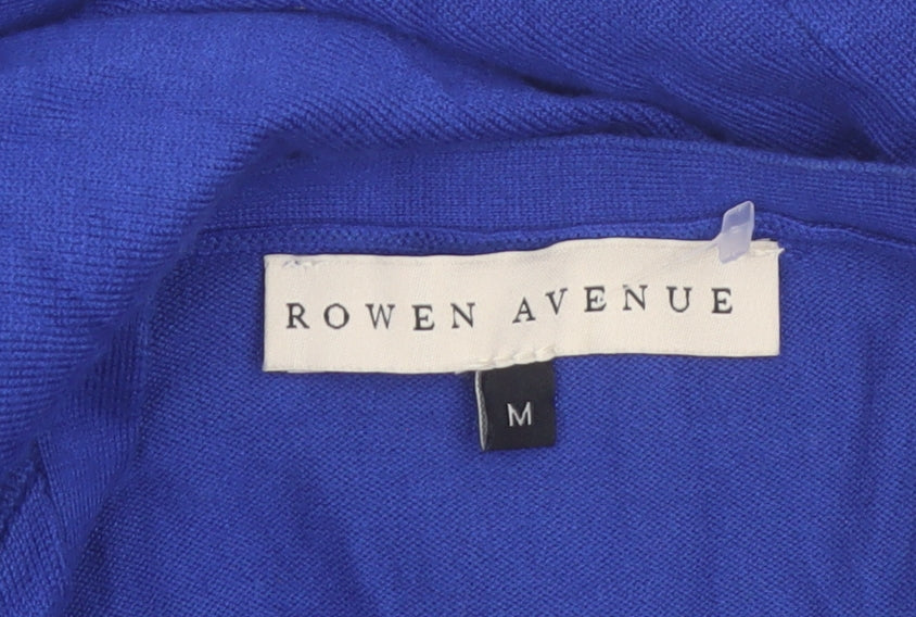 Rowen Avenue Women's Blue Long Sleeve Open Knit Cardigan M