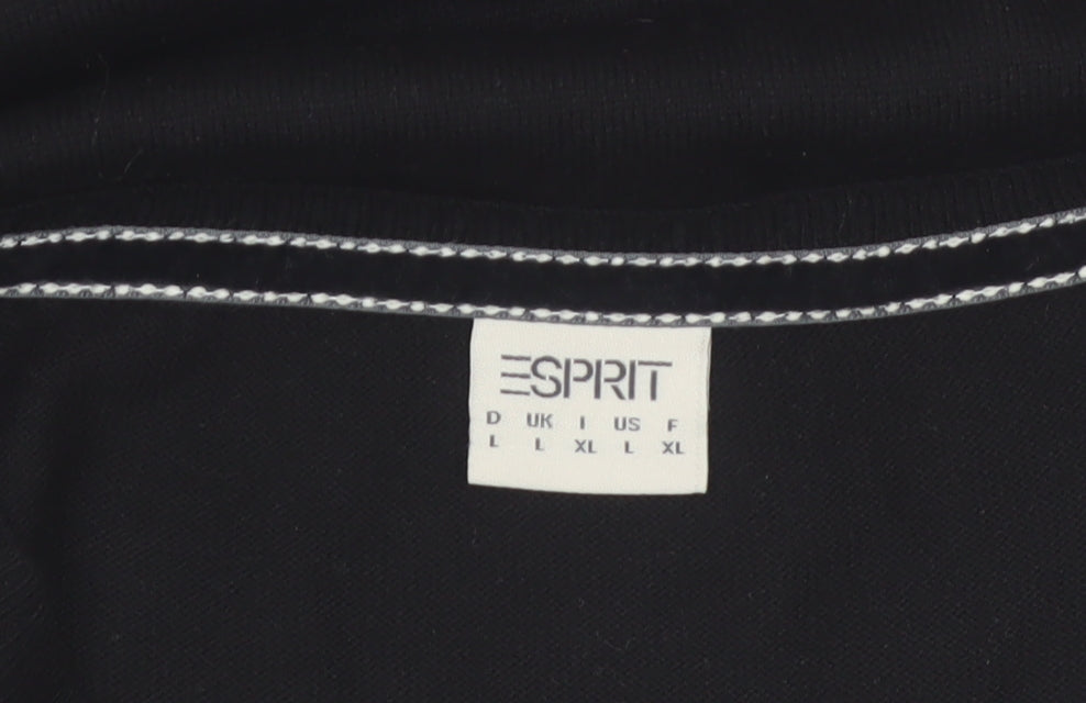 Esprit Women Black Beaded Button Cardigan Knit Jumper Size L