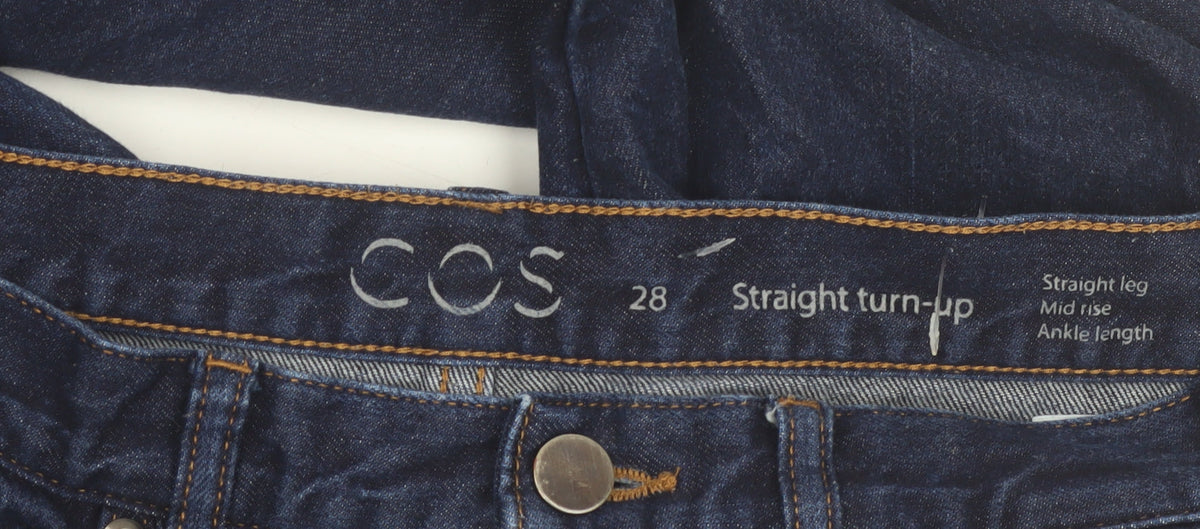 COS Womens Blue Straight Leg Jeans 28 Mid Rise Ankle Length