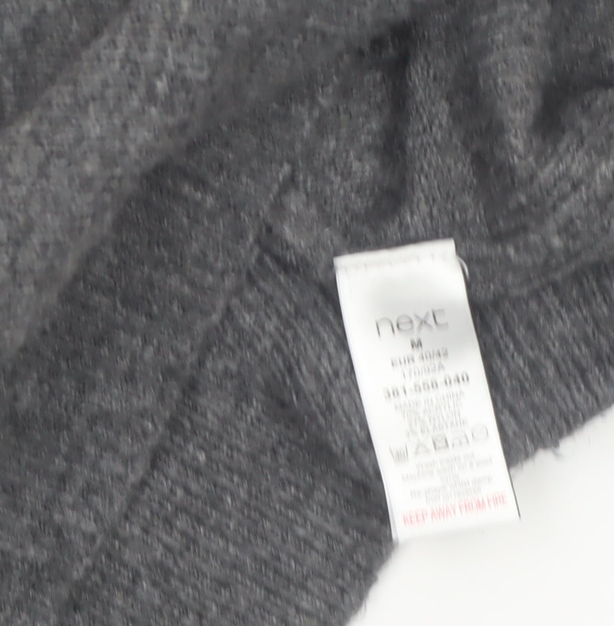 Next Womens Grey Star Embroidered Wool Blend Pullover Jumper Size M
