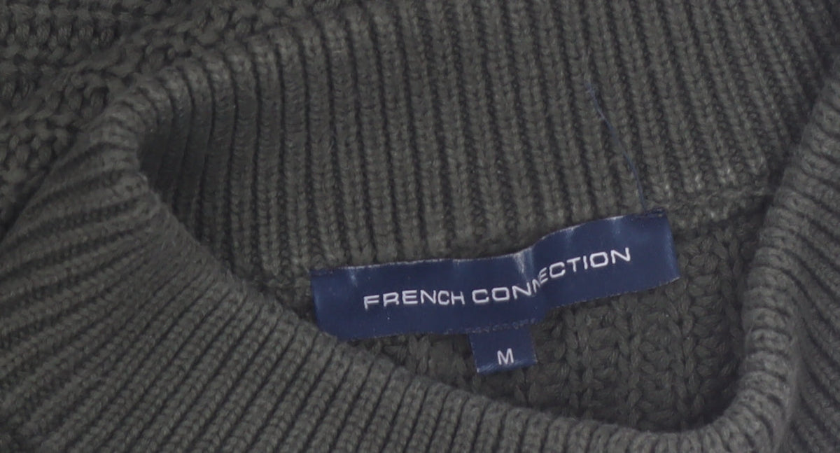 French Connection Women's Green Cold Shoulder Knit Jumper M