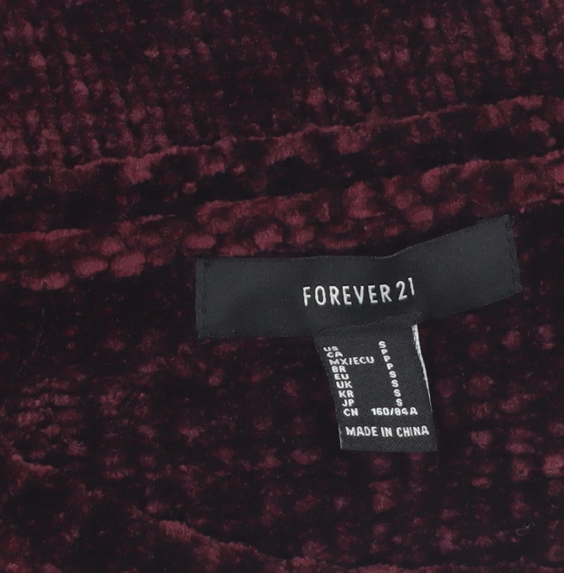 Forever 21 Women's Purple Velvet Long Sleeve Pullover Jumper Size S