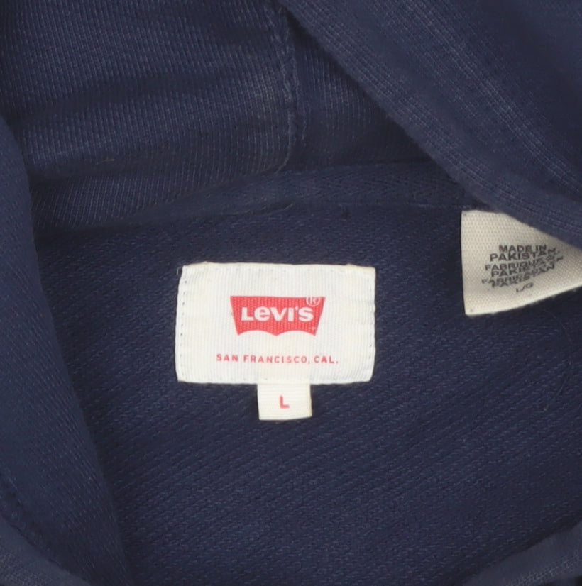 Levi's Men's Blue Logo Pullover Hoodie Size L Fleece