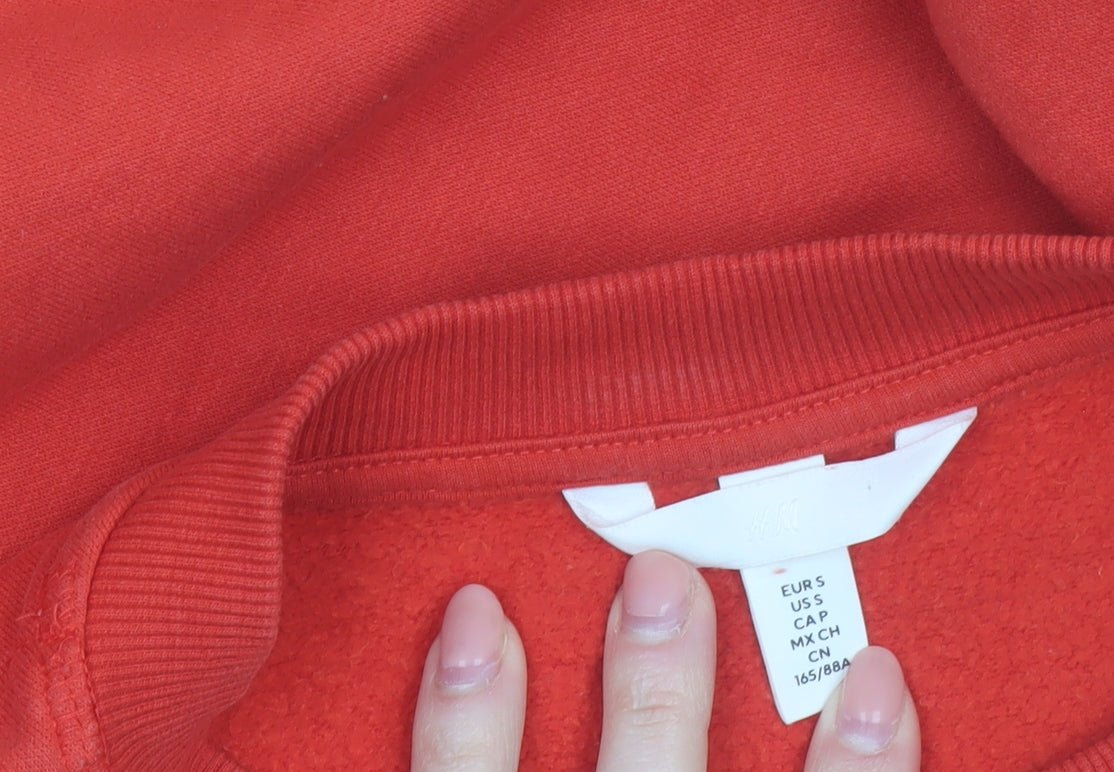 H&M Women Red Paris Rue Charlot Pullover Sweatshirt Size S