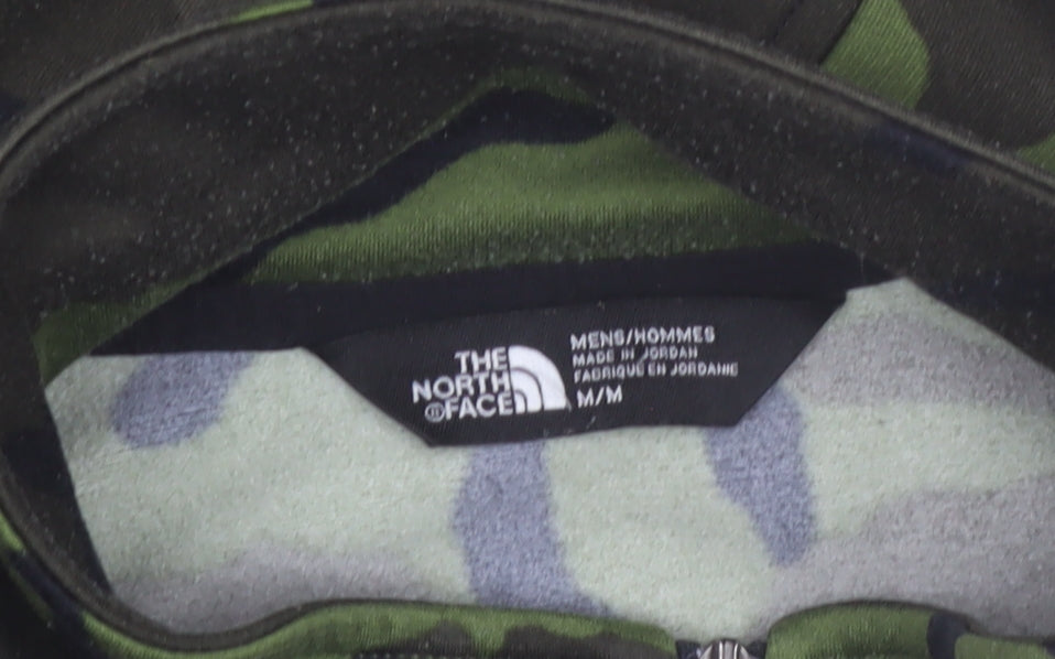 The North Face Men's Green Camo 1/4 Zip Fleece Sweatshirt M