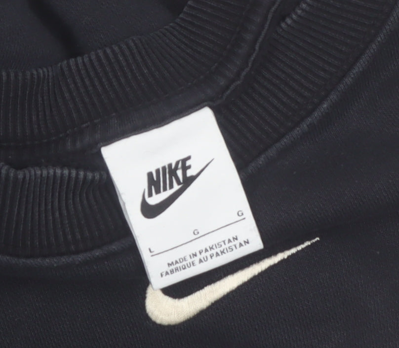 Nike Men Black Crew Neck Pullover Sweatshirt Size L