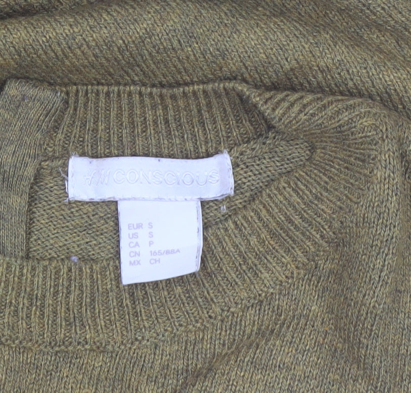 H&M Women Brown Wool Blend Crew Neck Pullover Jumper Size 8