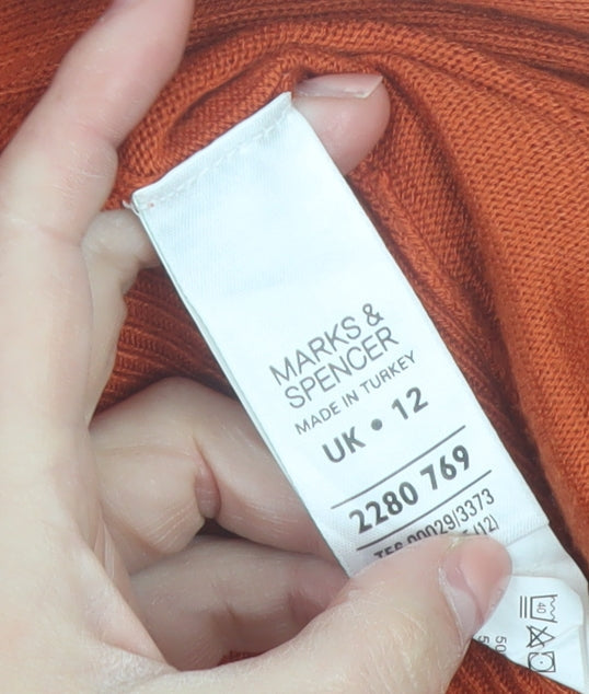 Marks & Spencer Women’s Orange Wrap Knit Jumper Size 12
