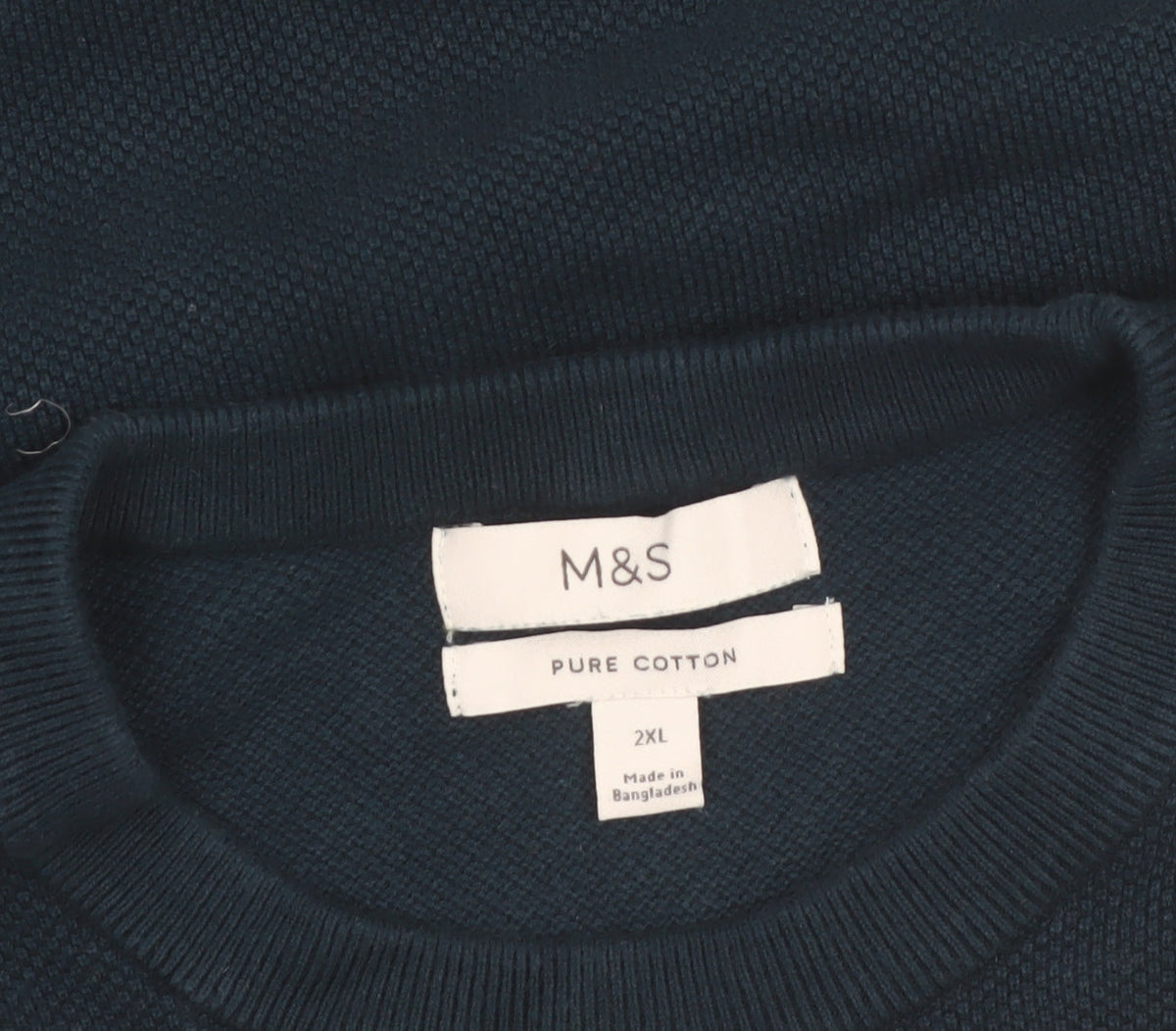 Marks & Spencer Men's Blue 2XL Cotton Crew Neck Jumper
