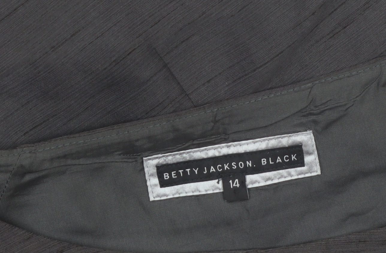 Betty Jackson Black Women's Black Size 14 Sleeveless Sheath Dress