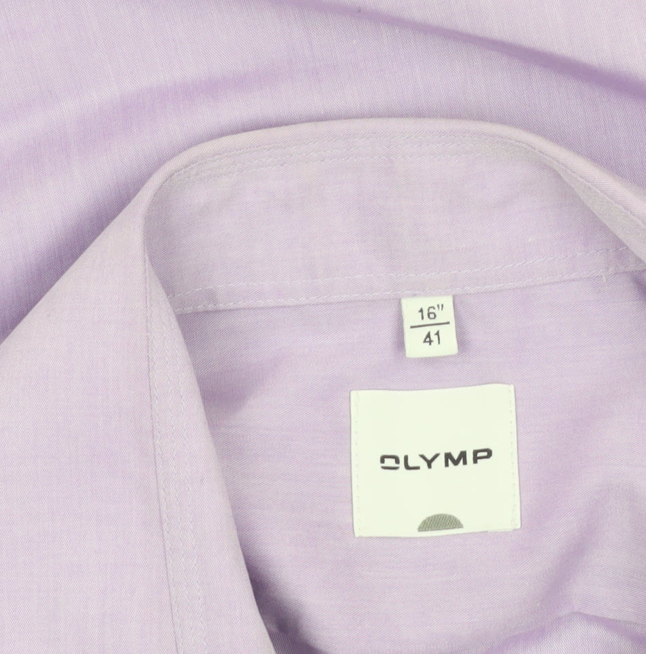 Olymp Men's Purple 16in Regular Fit Long Sleeve Button-Up Shirt
