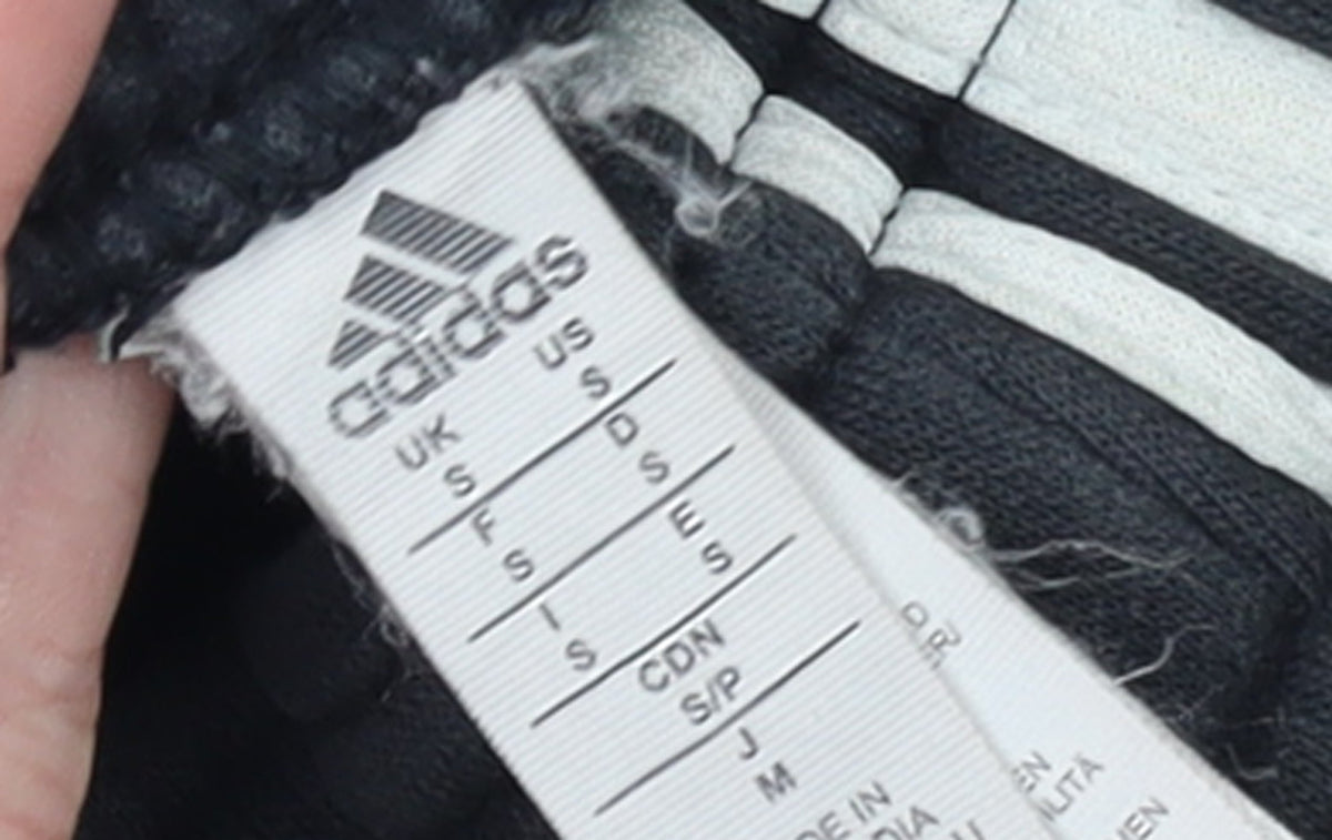 Adidas Men's Black S Jogger Trousers with White Stripes