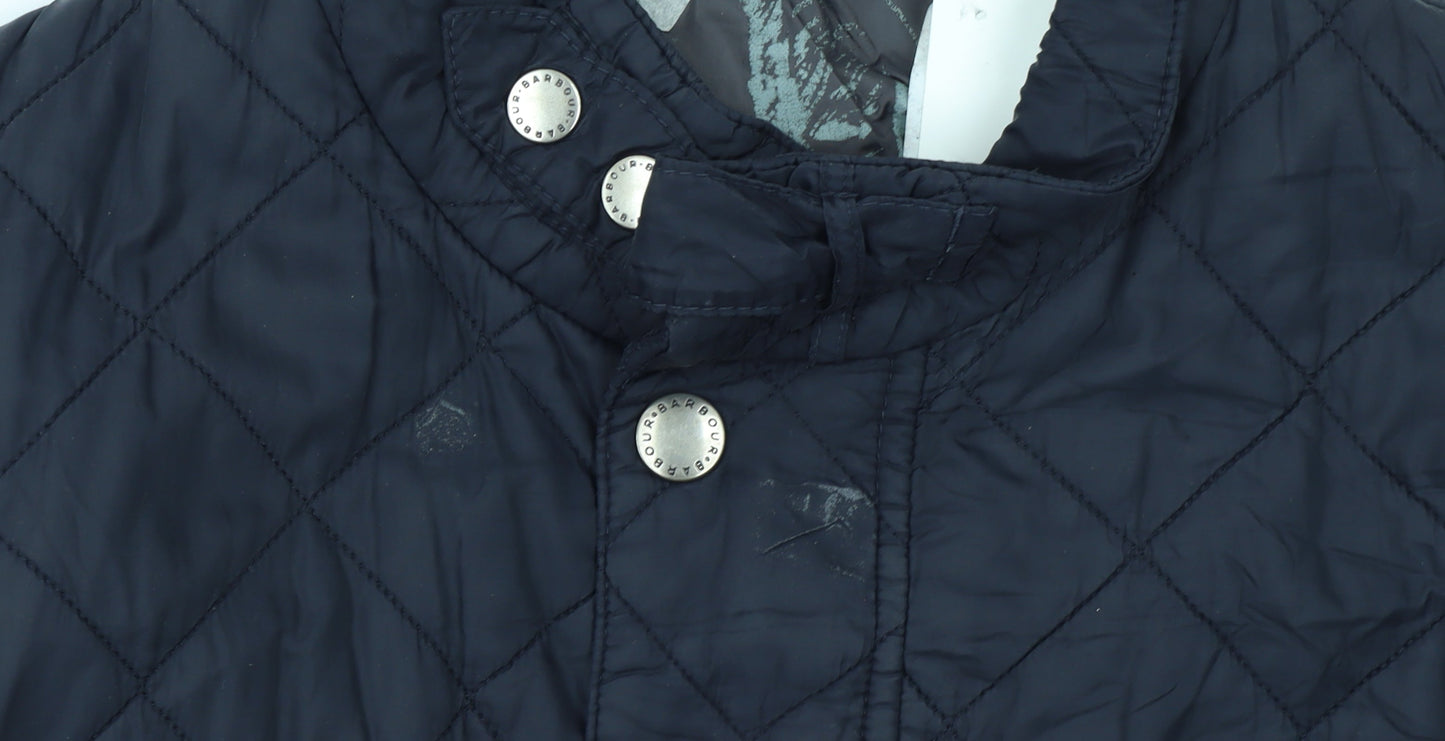 Barbour Womens Blue Quilted Mid-Length Jacket L Lightweight Outdoor