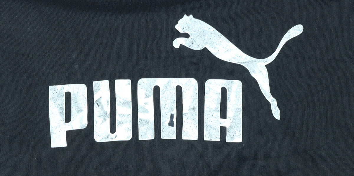 Puma Women's Black Pullover Hoodie Size 14 Logo Print Casual