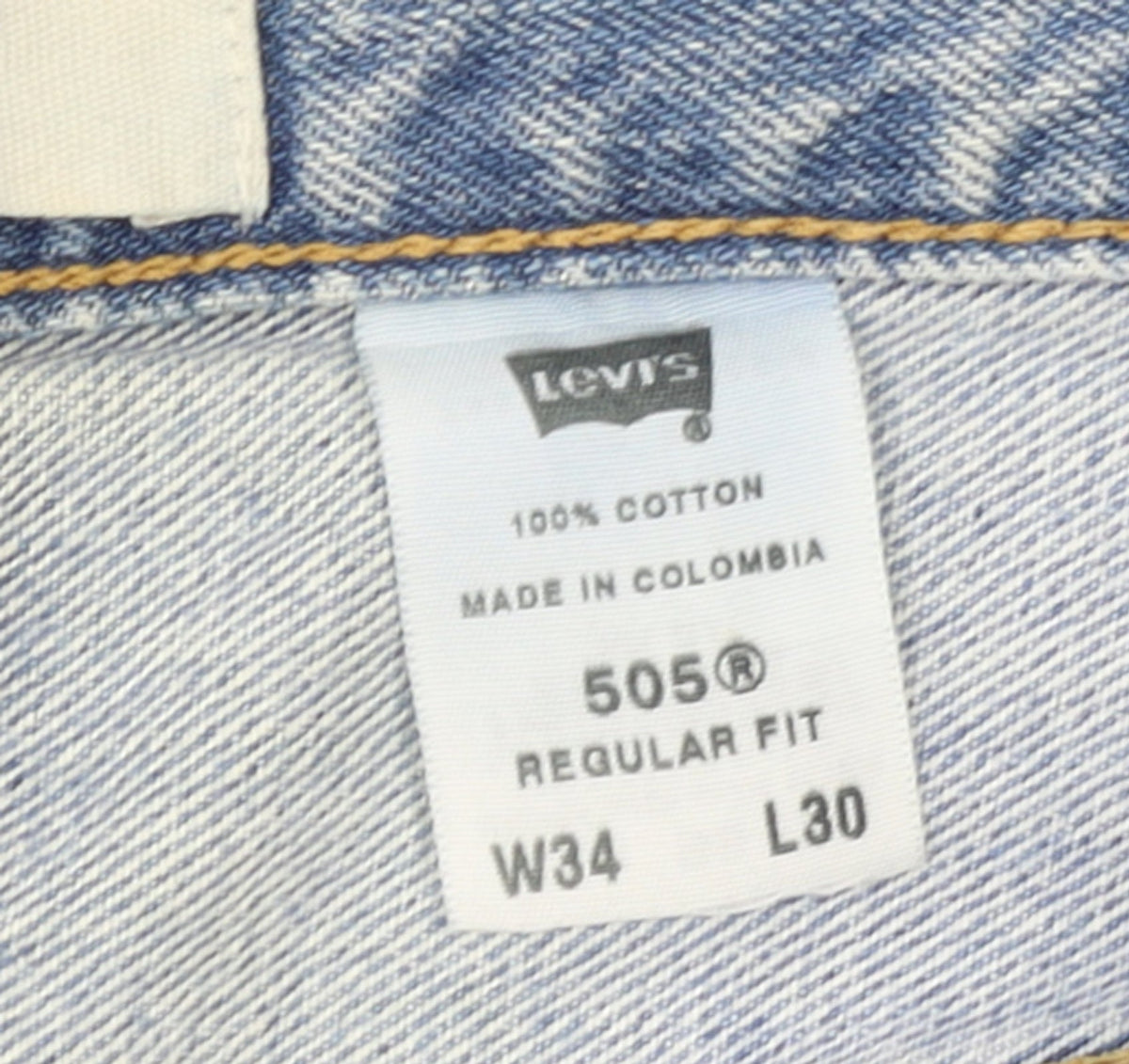 Levi's 505 Men's Blue Regular Fit Straight Denim Jeans W34 L30