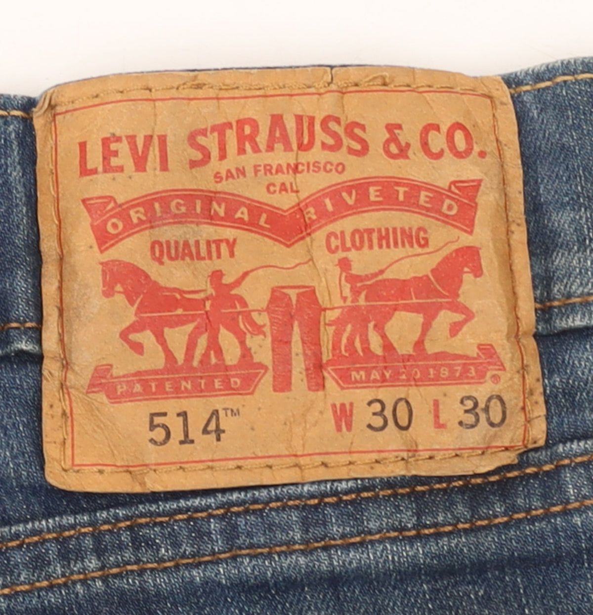 Levi's 514 Men's Blue Straight Jeans W30 L30 Denim Classic Fit