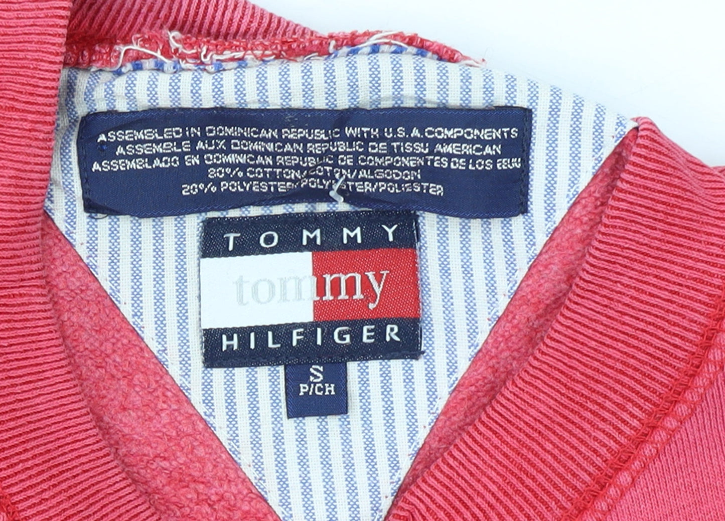 Tommy Hilfiger Women's Red Crew Neck Pullover Sweatshirt Size S