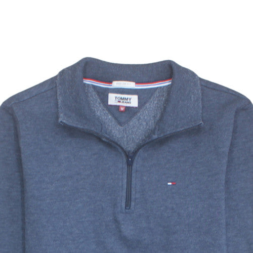 Tommy Jeans Men’s Blue 1/4 Zip Pullover Sweatshirt M Regular Fit