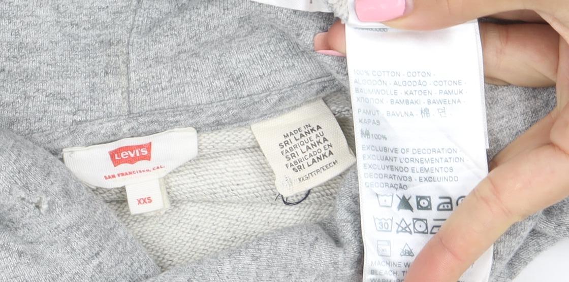 Levi's Men's Grey Pullover Hoodie XS Classic Logo Sweatshirt