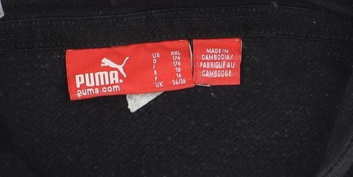 Puma Mens Black 2XL Pullover Hoodie Sweatshirt With Logo