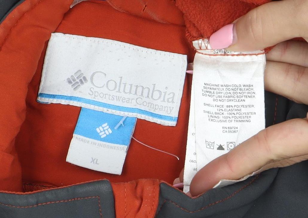 Columbia Mens Orange XL Soft Shell Outdoor Jacket Windproof