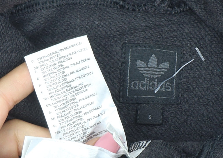 Adidas Men's Black Pullover Hoodie Size S Logo Fleece Sweatshirt