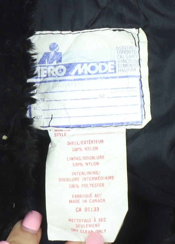 Aero Mode Mens Blue Pepsi Bomber Jacket L Nylon Vintage Workwear