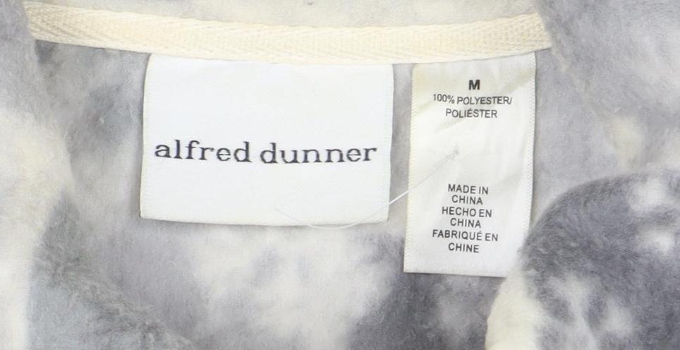Alfred Dunner Women Grey Snowflake Fleece Zip Jacket M Winter Casual