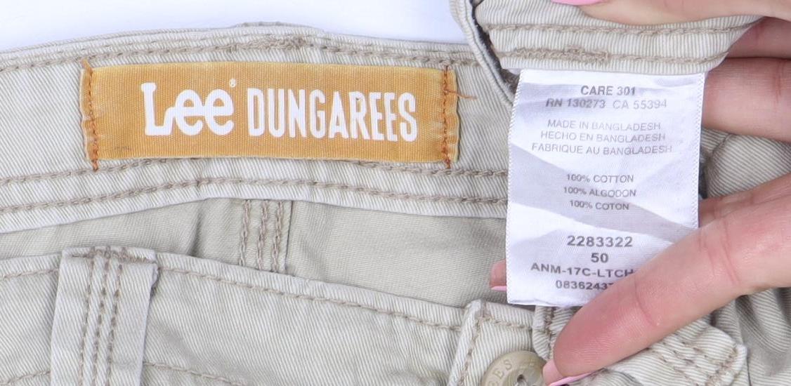 Lee Dungarees Men's Beige Cargo Shorts Size 50 Cotton Casual