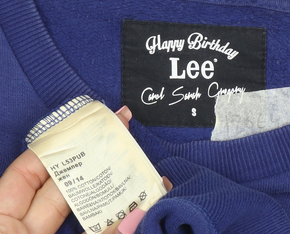 Lee Men’s Blue Graphic Worker Sweatshirt S Pullover Crew Neck