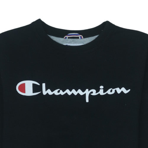 Champion Men's Black Small Pullover Logo Fleece Sweatshirt