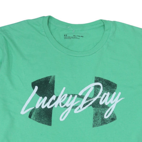 Under Armour Men's Green 'Lucky Day' Graphic T-Shirt XXL Loose Fit