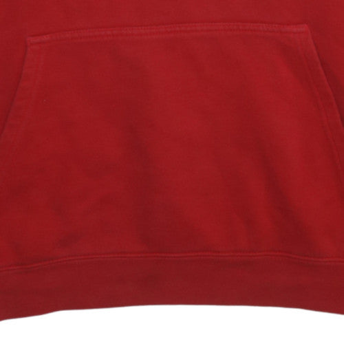Nike Men's Red Pullover Hoodie L Fleece Regular Fit Logo Sweatshirt