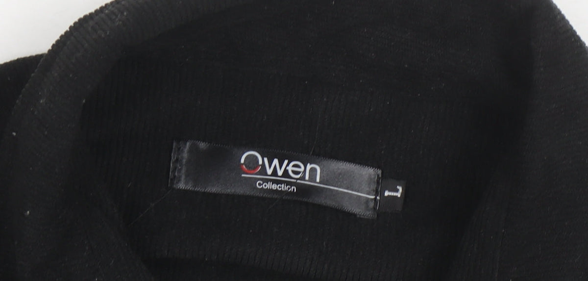Owen Men’s Black Corduroy Long Sleeve Button-Up Shirt L