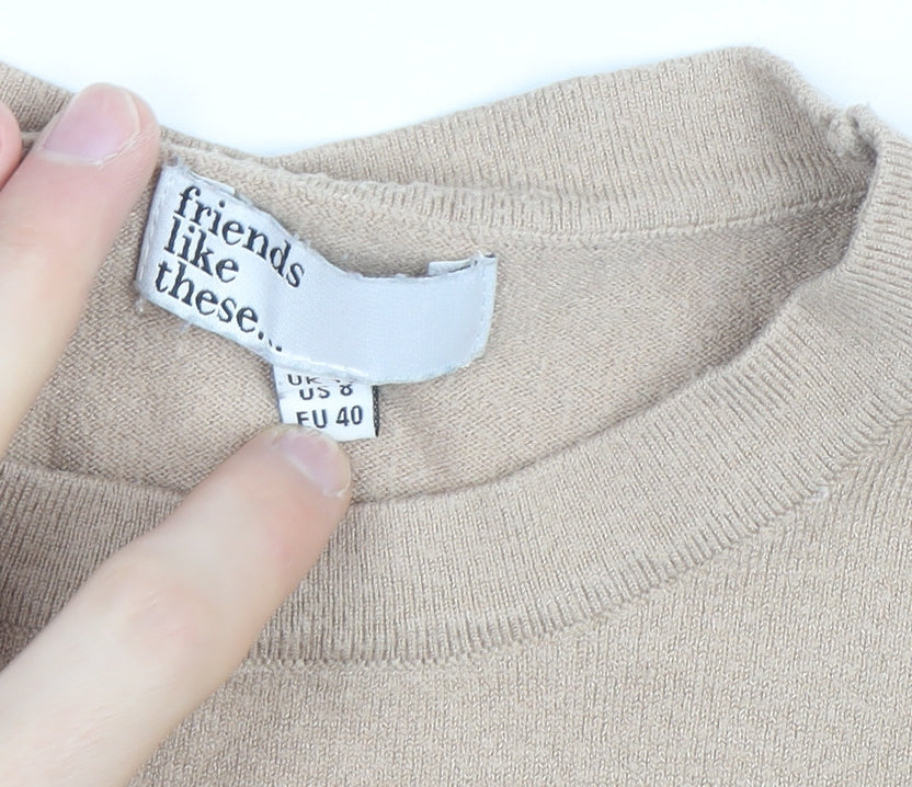 Friends Like These Women’s Beige Crew Neck Pullover Jumper Size 12