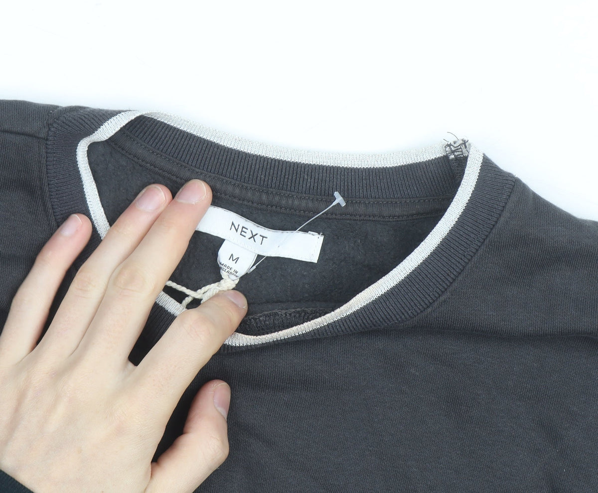 Next Women's Black Buenos Aires Sweatshirt M Cotton Blend