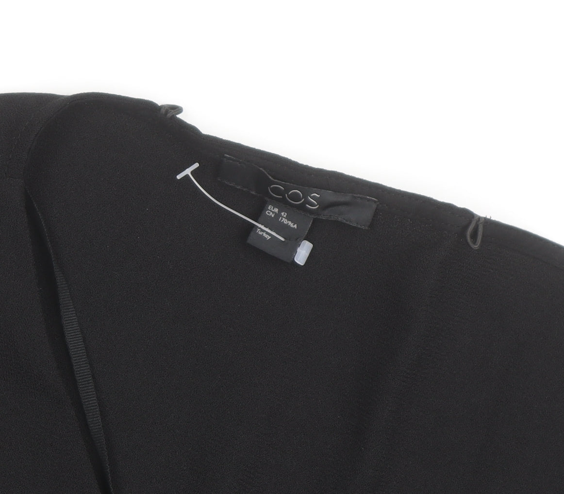 COS Women's Black V-Neck Long Sleeve Blouse Size 14